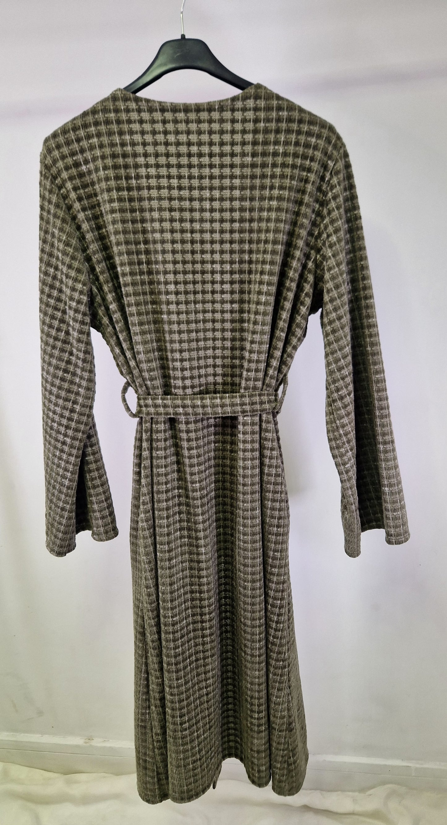 Waffel belted cardigan