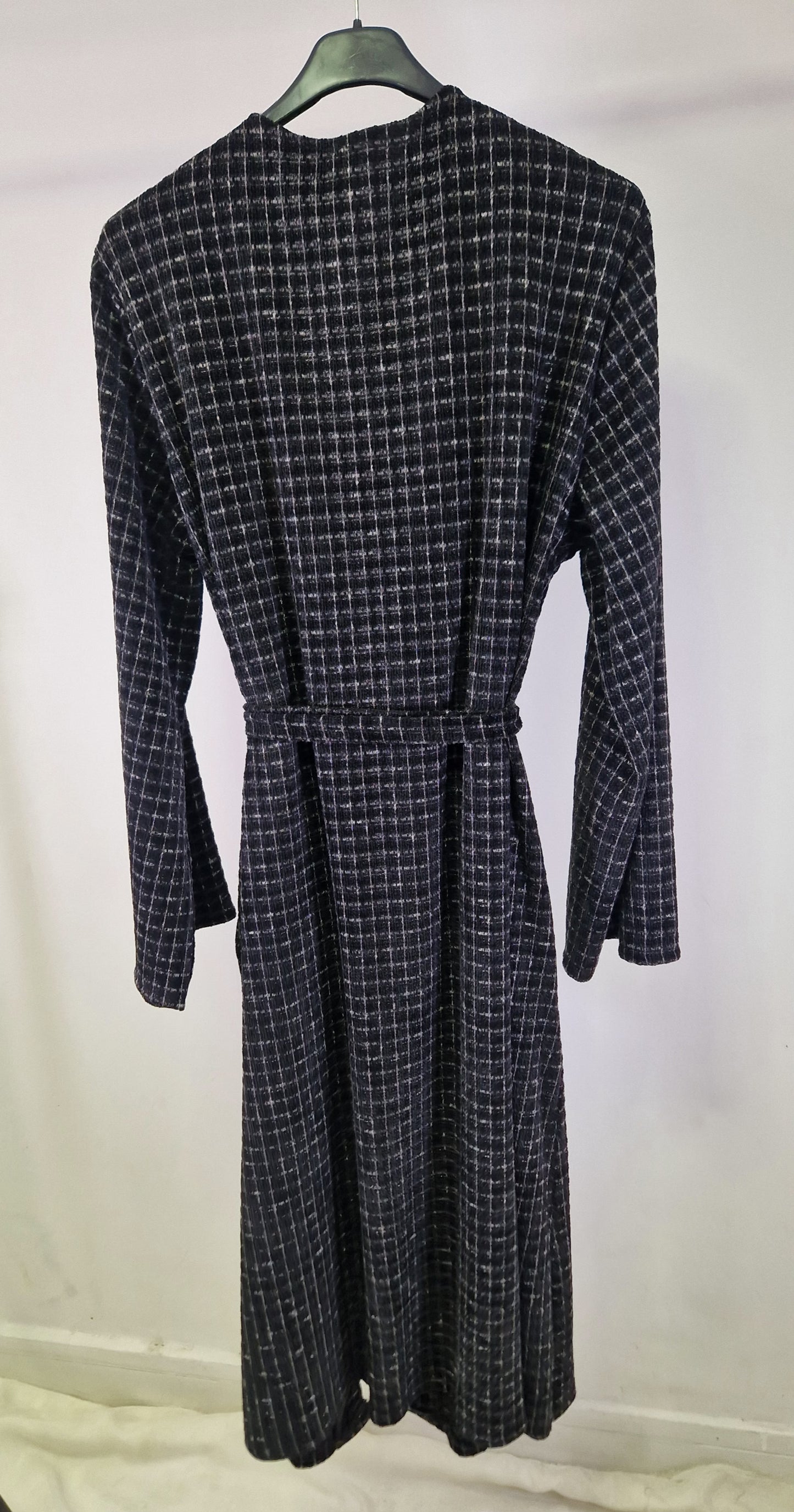 Waffel belted cardigan