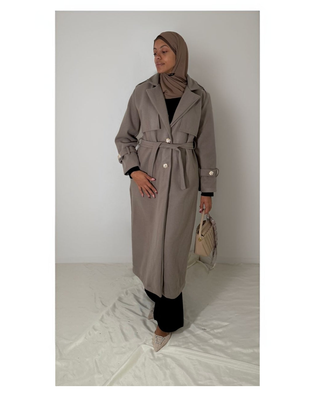 Gold button coat