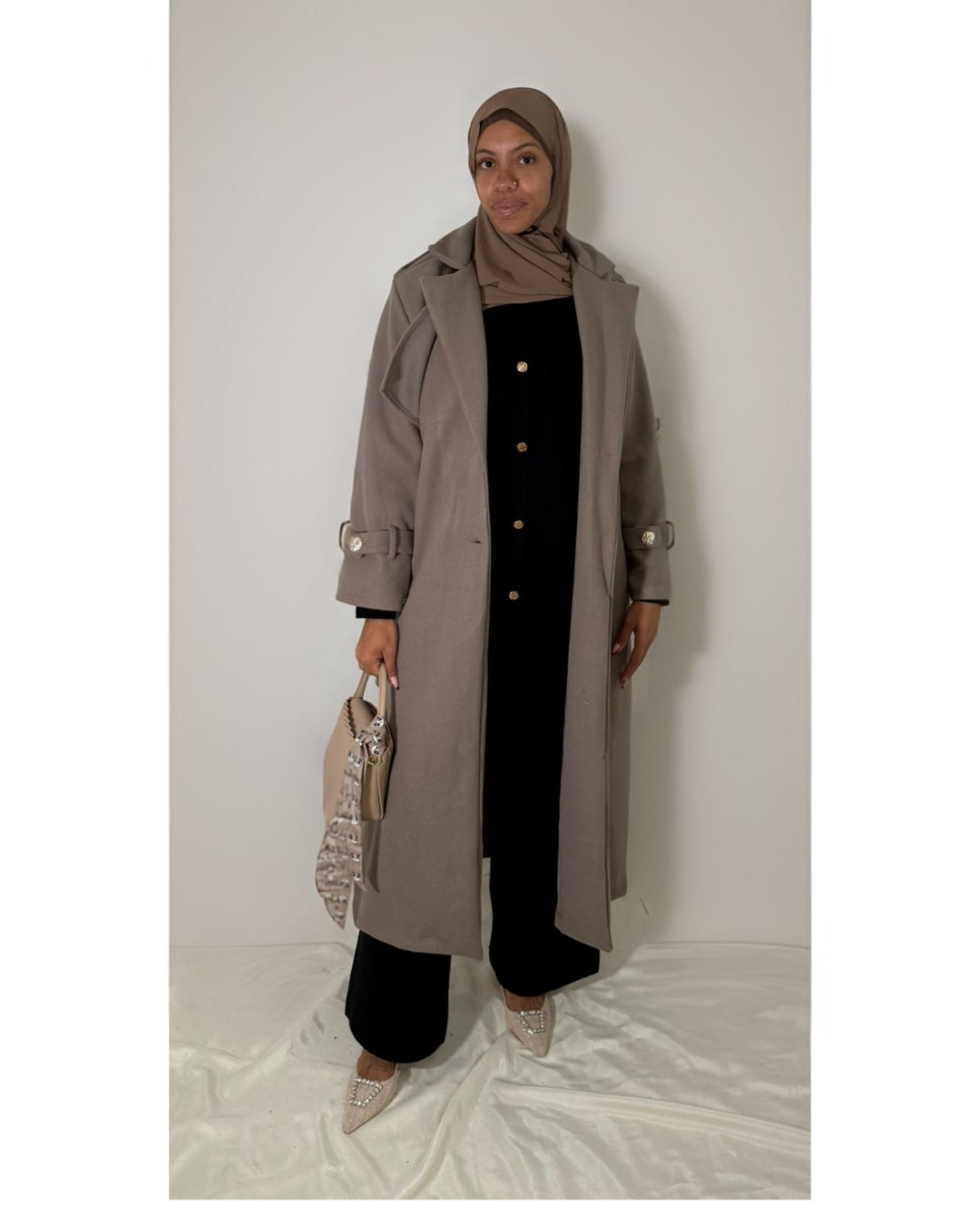 Gold button coat