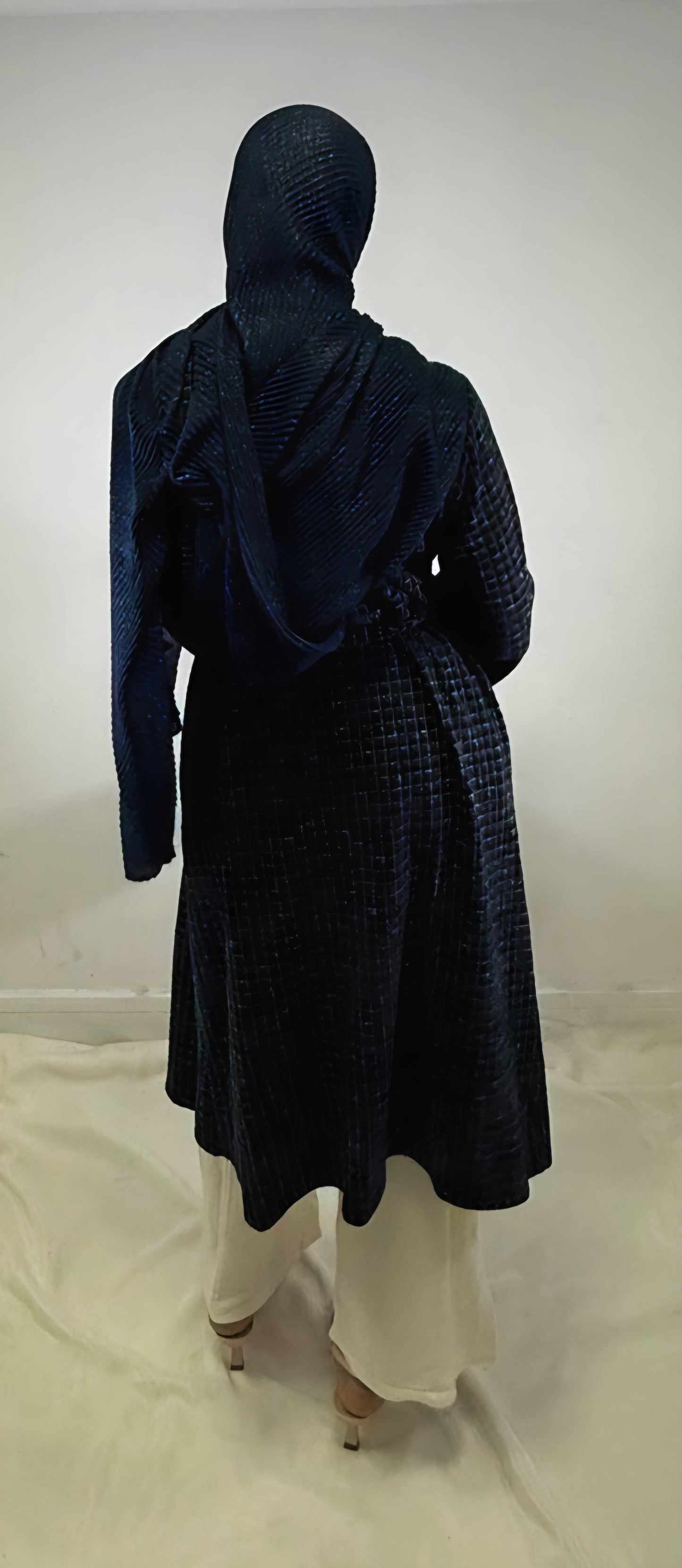 Waffel belted cardigan
