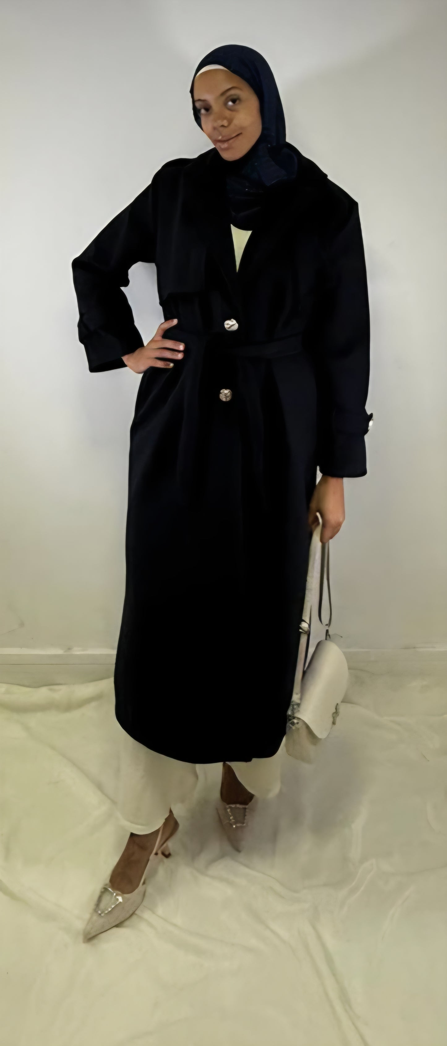 Gold button coat