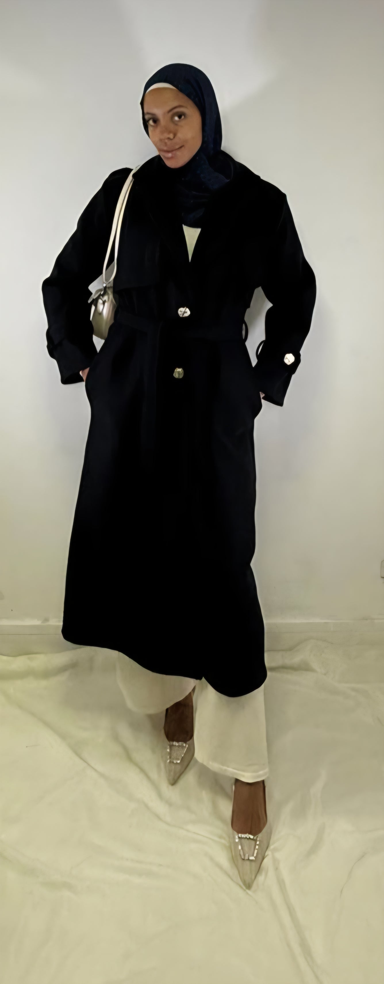 Gold button coat